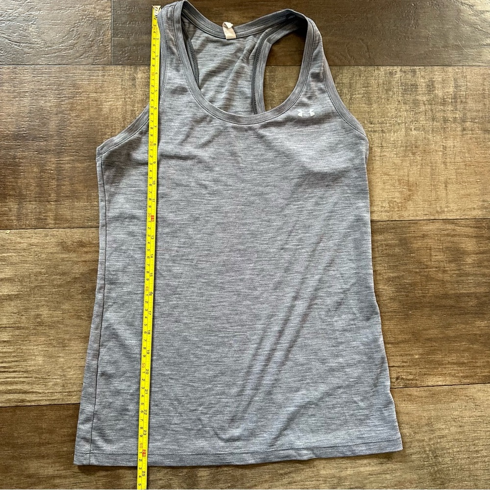 Under Armour Heat Gear gray racer back tank top - Picture 3 of 5